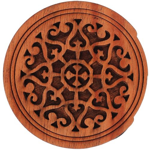 Vaguelly Couverture De Trou De Guitare En Bois 10.5 Cm Pour Guitare Acoustique Réduction Du Bruit Décoration Sculptée Facile À Installer