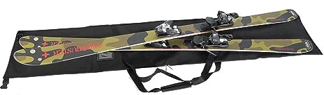 IVOL Skitasche Skisack für Ski Tasche 1 Paar Ski - Schwarz - Wasserabweisend mit Kontaktfenster und Tragegriffen (195 cm)