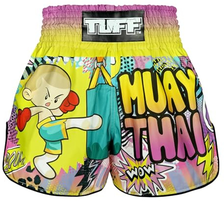 Tuff Sport Muay Thai Boxing Shorts Retro Style Classic Slim Cut MMA Kickboxing Workout Set Training