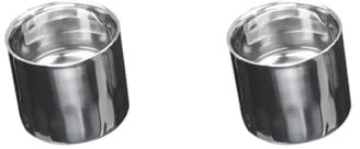 Leisurealeaneag 2er-Set Edelstahl-Bierbecher, doppelwandig, für Milch, Kaffee, Tee, gerade, 200 ml, Silber