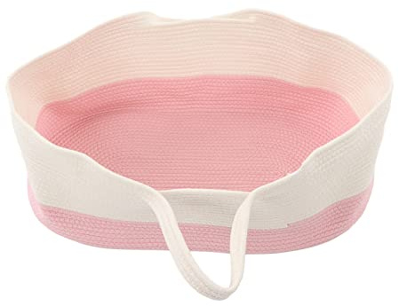 XHTLLO Wickelkorb, Robuster, Hautfreundlicher Wickeltisch Aus Baumwollfaser, Faltbarer, Langlebiger, Hygroskopischer Wickeltischaufsatz mit Matratzenauflage, für Schlafzimmer, Kinderzimmer(Rosa)