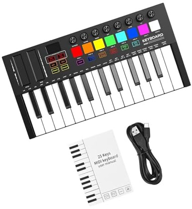 25 Tasten Keyboard-Controller Professionelles Elektronisches Audio-Arrangieren Strike Pad USB-Display Keyboard Piano