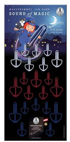 Maultrommel Original Schwarz Österreich Hexe Barbara Serie Mundtrommel Jaw Harp (Blau, 16/97mm)