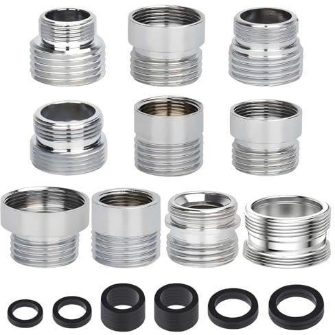 CNYMANY M20 Lot de 10 adaptateurs de robinet pour aérateur de cuisine mâle et femelle Adaptateur de robinet de lavabo Connexion tuyau d'arrosage Filtre à eau Tuyau standard via inverseur