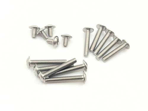 Linsenkopfschrauben mit Flansch M3x14 Innensechskant ISO7380-2 Bundschraube Edelstahl A2 silber - 50 Stück - rcbay