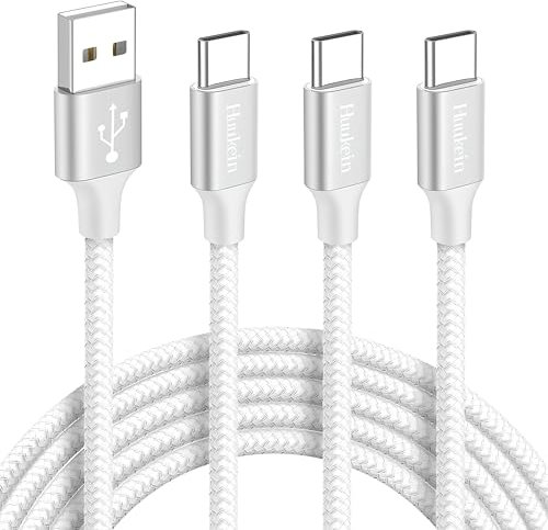 iPhone 17 16 15 Cable 1M, 3Pack USB to USBC Cable Fast Charging USB A to USB C Lead for iPhone 17 16 16e 15 Pro Max, for Samsung Galaxy S25 S24 S23, iPad Pro/Air 5 4, Laptops [White, USB 2.0]
