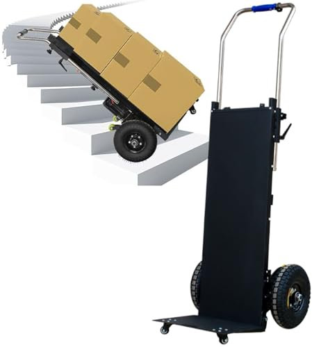 Lakenbroade Electric Stair Climber, Stair climbing dolly,440lb Load Capacity Heavy Duty Stair Climbing Cart Aluminum Powered Stair Climbing Hand Truck with Foldable Handle Solid Wheel Brake