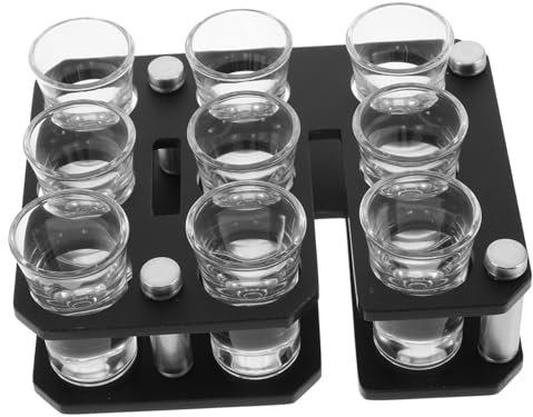 Ciieeo Innovativo Set Di Bicchieri Da Shot Vassoio Da Portata Per Bar Nero Bicchieri Da Vino Facile Da Montare Per Ristorante Ktv