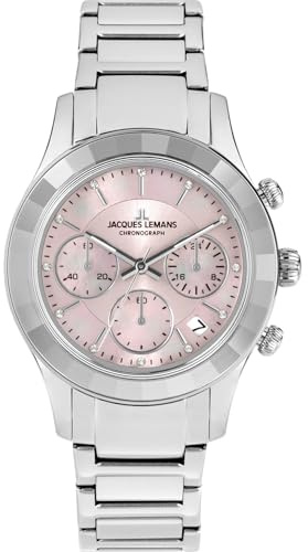 JACQUES LEMANS - Chronographen Venice - Quartz Uhrwerk - Gehäusedicke: 10.7 mm - Edelstahl - 5 ATM