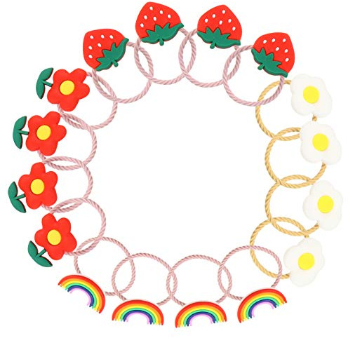 HAPINARY Cartoon Haarseile 8 Paare Kinder Haarbänder Satz Früchte Motiv Bunte Haarschleifen Praktisches Haarschmuck Zubehör Für Mädchen Alltag Party Geschenk