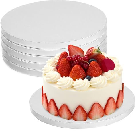 Anneome 6stücke Tortenplatte Rund Aus Pappe Tortenboden Tortengrundplatte Runde Dekorative Tortenplatten Für Party Und Hochzeit