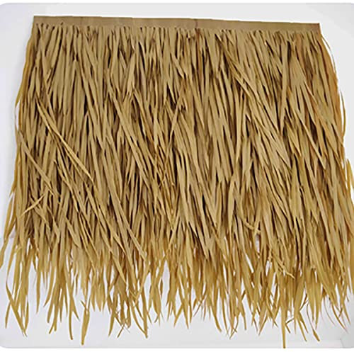 Pannelli di paglia di palma artificiale per tiki bar e patio, coperture per ombrelloni in erba sintetica di lunga durata, anti scintille e resistenti al fuoco, 47 x 50 cm, colore naturale, set da 15