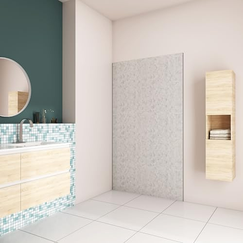AICA Panneau mural de douche béton gris 90x210cm Panneaux muraux salle de bain habillage mural aluminium