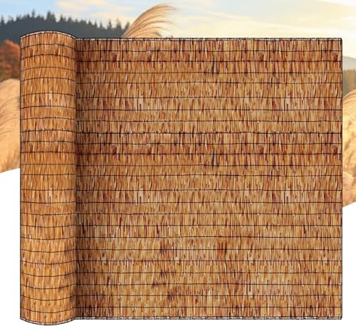 MZQMK Valla De Caña Natural Cortina De Caña Pantalla De Privacidad Paneles De Pantalla De Privacidad para Patio For Balcón, Valla De Valla De Jardín, Valla De Bambú(0.61x5m/2x16.4ft)