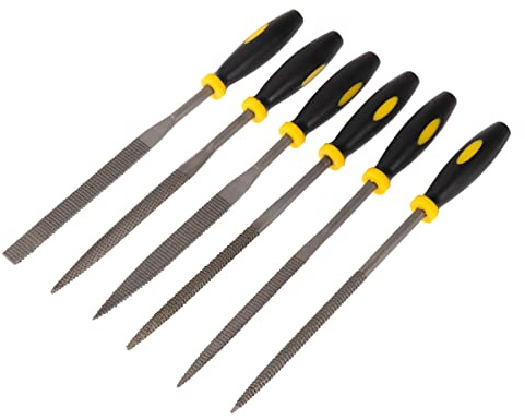 LIFKOME Limas De Madera Mini De 6 Piezas 5mm x 180mm Mango Antideslizante Escofina Para Madera Herramienta De Escofina Para Carpintería y Bricolaje