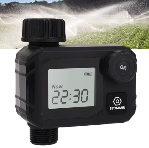 Temporizador de Rociadores, Temporizador de Manguera Riego Programable con Retraso Lluvia, Riego Manual/automático, Impermeable IPX5 para Jardín, Césped, Piscina