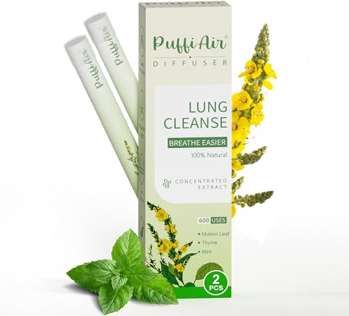 Stylo diffuseur à base de plantes, diffuseur détox avec molène, thym et menthe pour une meilleure respiration, échange naturel – jusqu'à 600 utilisations (varie selon l'utilisation), 2 diffuseurs, 1