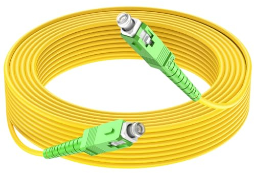 Ohmvolta SC/APC to SC/APC câble fibre optique orange 10M, câble de raccordement monomode unique, cordon de raccordement optique, simple 9/125um, compatible OS1/OS2