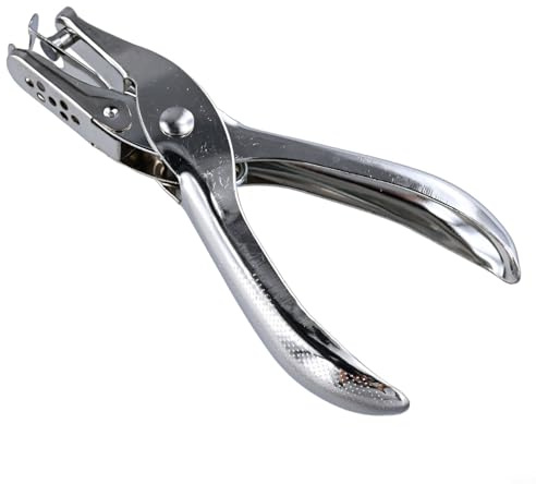 Eawfgtuw for Metal Single Hole Puncher Tool, Handheld Paper Punching Plier for ID Cards, Scrapbooking, Card Making, Office Documents, 3mm/6mm Hole Sizes, Long Lasting Metal(Hole Diameter 6mm)