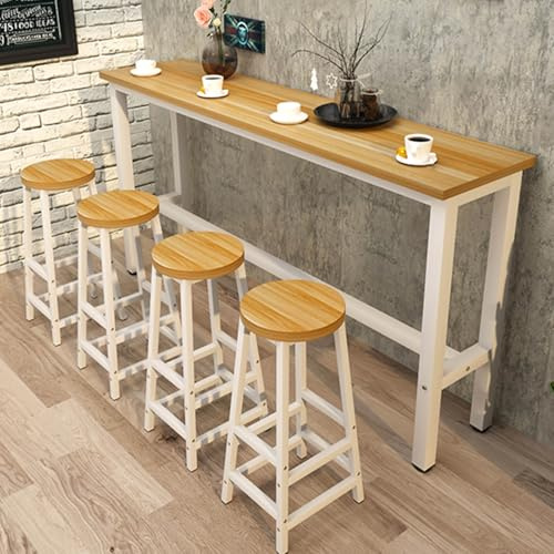 Modern bänkhöjd trä barbord – rektangelkonsol för matsal kök frukost kaffe balkong – eleganta och mångsidiga hemmöbler