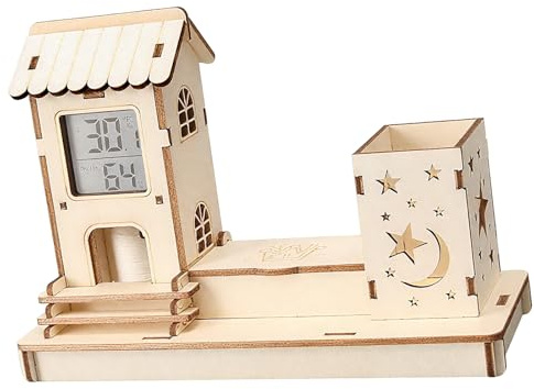 Porte-crayon Éducatif Multifonction Pour Moniteur De Température Et D'humidité En Bois STEM Projet Scientifique En Classe Organisateur De Papeterie En Bois Avec Thermomètres