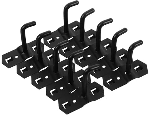 SHINEOFI 10 Ganci per Pannelli Forati da Parete in Ferro 6Mm X 5Cm, Ganci Resistenti per Mensole Espositive e Scaffali, Supporti Regolabili per Organizzazione Negozi e Supermercati