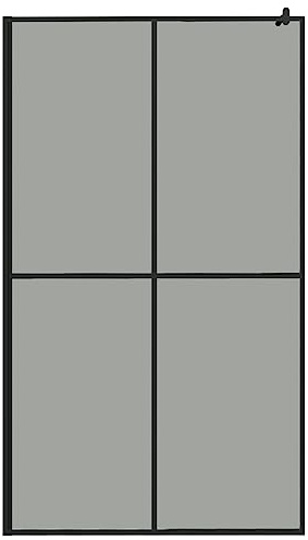 Generico Cabina Doccia 118x190 cm con Vetro Temperato Scuro,Prodotti Idraulici,Ferramenta per la Riparazione di impianti Idraulici,Componenti Doccia,Pareti Doccia,Nero,30.7 kg,151887
