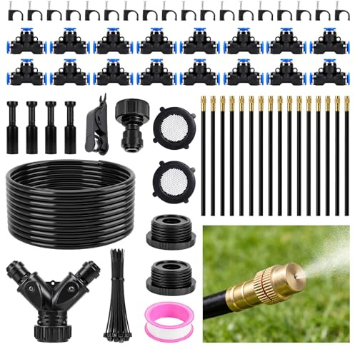 Sockywin Sistema di irrigazione da giardino, regolabile a 360° Tubo di irrigazione Sistema di irrigazione per balcone Irrigazione delle piante Con 16 ugelli Irrigazione a goccia Irrigazione da
