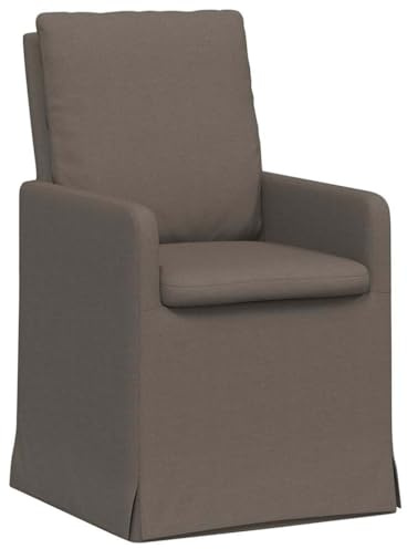 Vorpalize Esszimmerstühle 2 pcs Hellgrau Leinen Esszimmerstuhl mit Schaumstoffpolsterung und Rollen 57 x 67 x 98 cm ergonomisch für Esszimmermöbel und Küchensofa Komfort