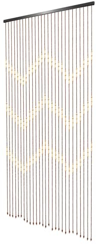 Velosh Perlenvorhang Türvorhang 90 x 175 cm, 27 Linien Fliegenvorhang Perlen | Türvorhang | Fadenvorhang | Beaded Curtain | Bambus Türvorhang | Holzperlenvorhang für Schlafzimmer, Wohnwagen, Camping
