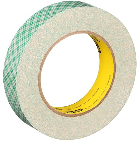 3M 410M doppelseitiges Klebeband mit Papiervlies-Träger, 25 mm x 33 m, 0,15 mm, Weiß 1 rolle