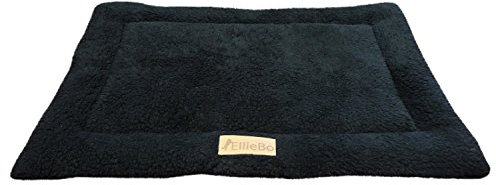 Ellie-Bo Hundebett aus Sherpa-Fleece, schwarz, geeignet für Hundekäfig mit 76 cm