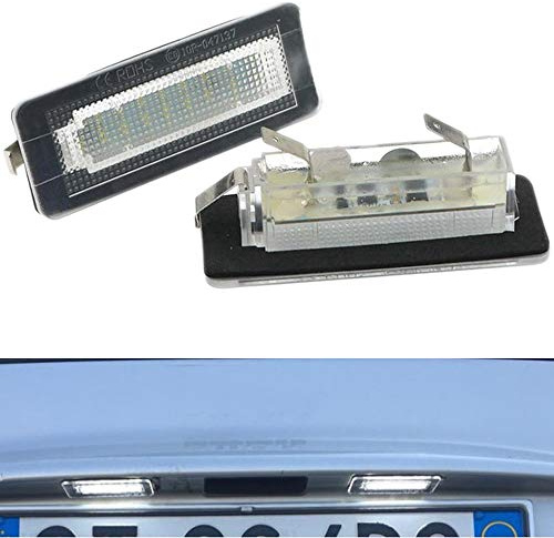 PolarLander 2Pcs 18SMD LED Numéro de Plaque d'immatriculation Lampe de lumière Erreur sans for Smart Fortwo Coupe Convertible 450 451 W450 W453