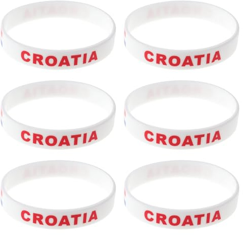 LUOEM Silikon Armbänder WM Flagge Fahne Kroatien Land Armband Fanartikel Fussball 2022 WM 6 Stücke Croatia