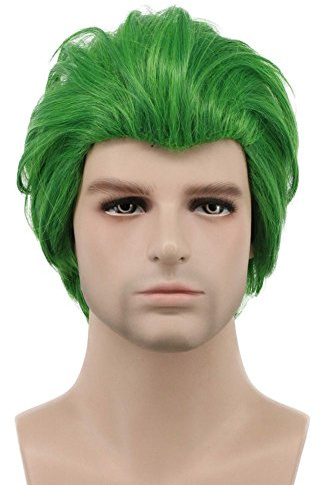 karlery Herren Kurz Gerade Grüne Perücke Männer Halloween Cosplay | Anime Kostüm Perücke
