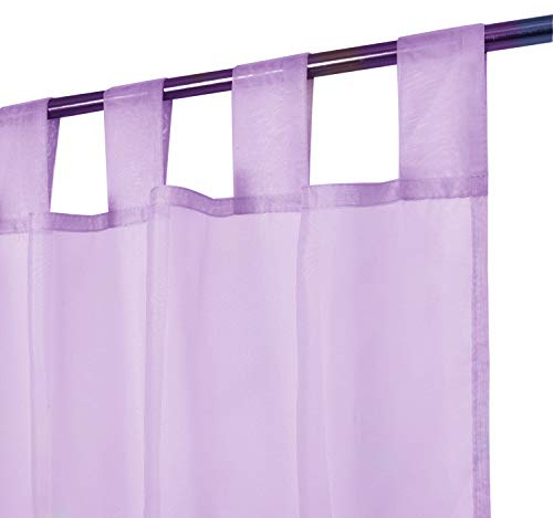Megachest sheer Voile Tab Top Curtain(lilac, 56 wideX72 drop(W142cmXH183cm))