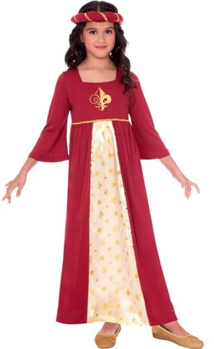 (PKT) (9906381) Disfraz de princesa Tudor para niñas (6-8 años)