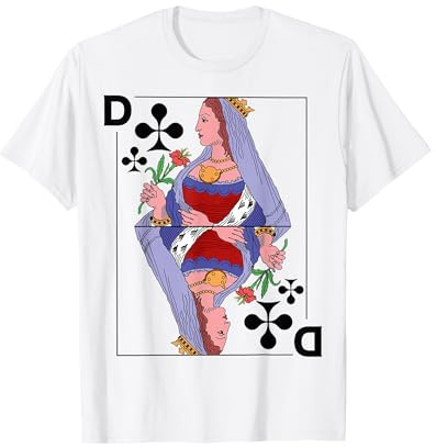 Spielkarte Dame Queen Kreuz Karte Kostüm Fasching Gruppen T-Shirt