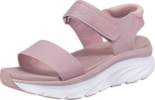 SKECHERS Women's D'Lux Walker Sandal New Block Sandals, Blush Mesh, 2 UK