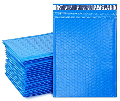 Colour Foil Padded Bubble Envelopes 7x10 inch Mailers Bubble Lined Wrap Poly Mailing Shipping Packaging Bags (Metallic Blue, 15)
