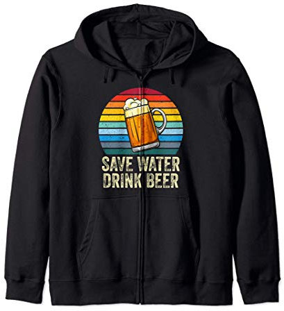 Vintage Save Water Drink Beer - Funny Retro Beer Lover Felpa con Cappuccio
