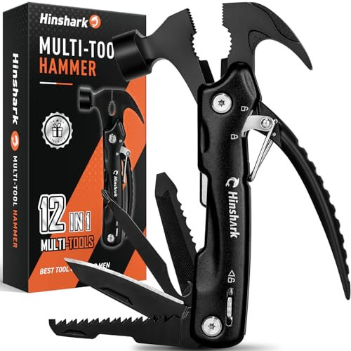 Hinshark Cadeau Homme, 12 en 1 Outil Multifonction, Idee Cadeau Homme Original Utile, Cadeau Anniversaire Homme, Cadeau Papa, Gadget Insolite Utile, Idée Cadeau Secret Santa, Cadeau Homme Noel