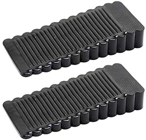 Fermaporta in Gomma, 2pcs Cuneo Ferma Porta e Finestra,Antiscivolo,con Altezza Regolabile,Protezioni per Porta Interne e Finestre Casa Ufficio, Nero