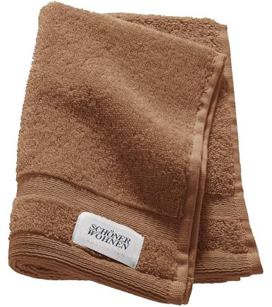 SCHÖNER WOHNEN Toalla de invitados de alta calidad, 30 x 50 cm, absorbentes, color marrón, 100 % algodón, combinables como juego de toallas, rizo infantil, certificado Öko-Tex
