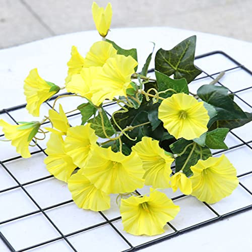 1 Zweig Kunstblumen Seide Gefälschte Blumen Begonie DIY Hausgarten Hochzeitsdekoration Weihnachtsfeier-Gelb, China