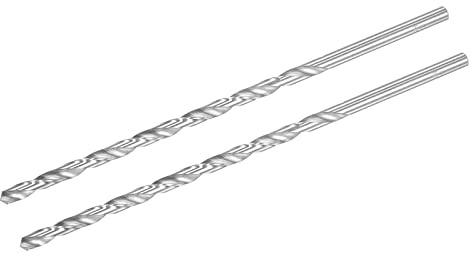 sourcing map 2 Stk. HSS Spiralbohrer (Hochgeschwindigkeitsstahl) Extra lange Twist Bohrer 6,2mm Bohrdurchmesser 200mm Länge