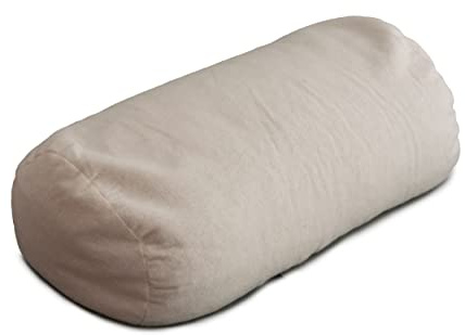 Giraffenland Traversin Bio à l´épeautre pour Nuque et Genoux L:40cm, Ø:20cm -Flanelle Bio et balles d´épeautre Bio, Directement rempli