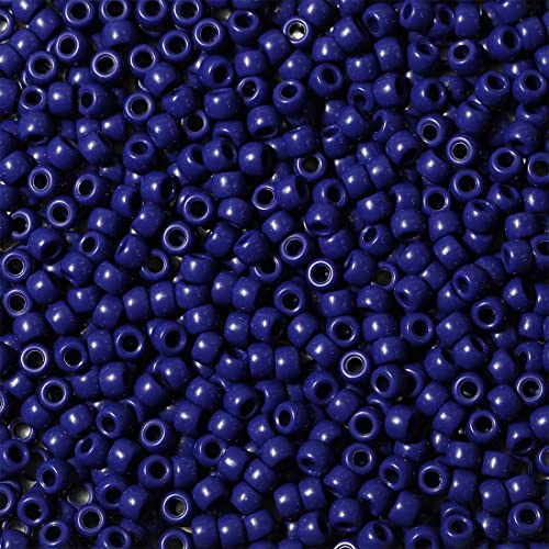1000 Stück 6X9mm Bunte Perlen Zum Auffädeln Großes Loch Acryl Bastelperlen Dunkelblau Farbe Pony Perlen für Halsketten Armbänder Schmuckherstellung (Dunkelblau)