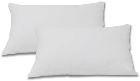 Emma Essentials Baumwolle Kissenbezug 40x80 cm, Hellgrau, Set mit 2 Kissenbezüge mit Reißverschluss