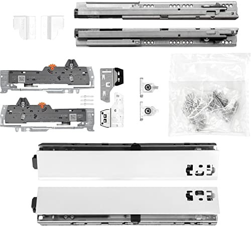 BLUM Schubladenschienen TANDEM SET; Zargenhöhe 68mm, mit TIP-ON BLUMOTION Einheit, 30kg, NL500mm, Seidenweiß, bis KB600mm